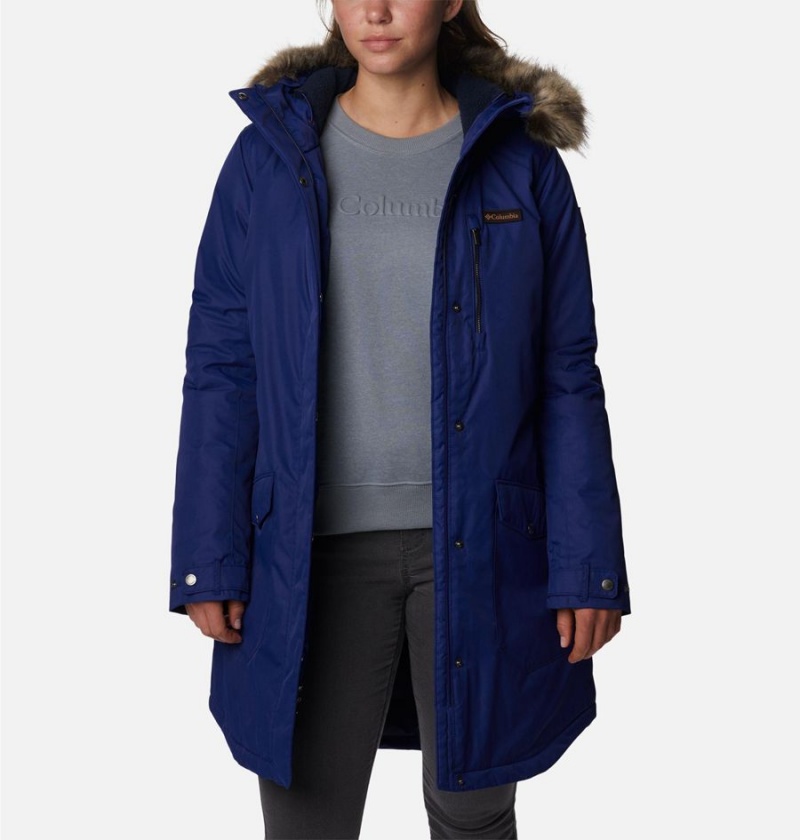 Blue Columbia Suttle Mountain Long Insulated Women's Coats | 28614LSMH