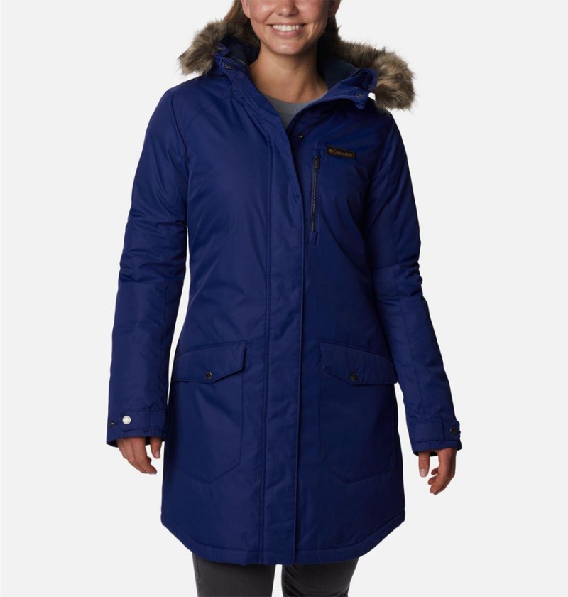 Blue Columbia Suttle Mountain Long Insulated Women\'s Coats | 28614LSMH