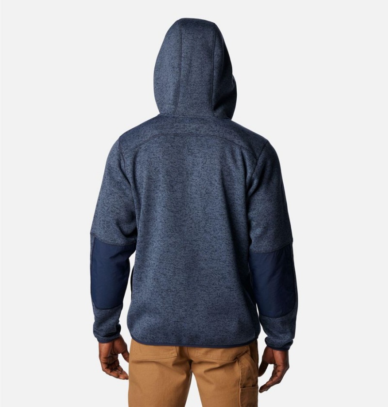 Blue Columbia Sweater Weather Full Zip Hoodie Men's Fleece Jacket | 37409LFPR