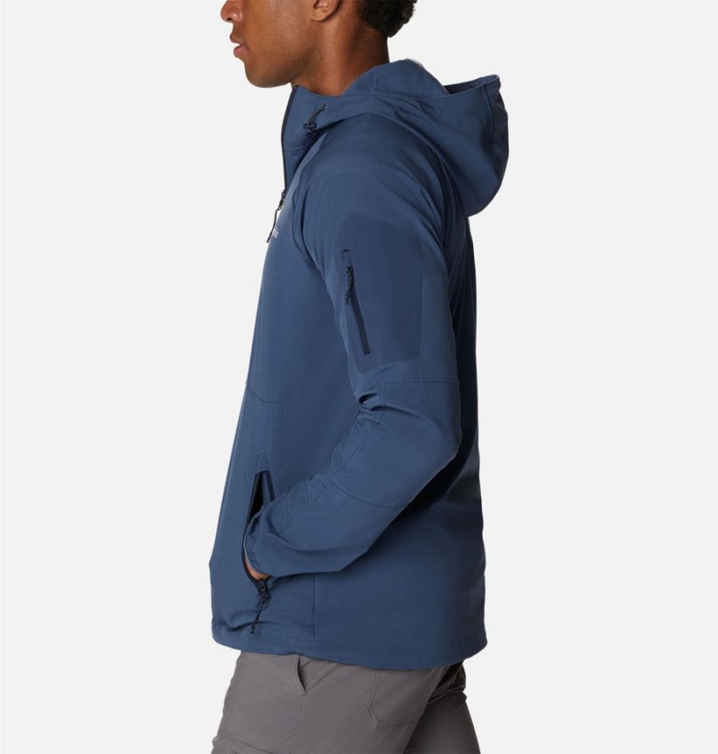 Blue Columbia Tall Heights Hooded Men's Softshell Jackets | 61089TPHO