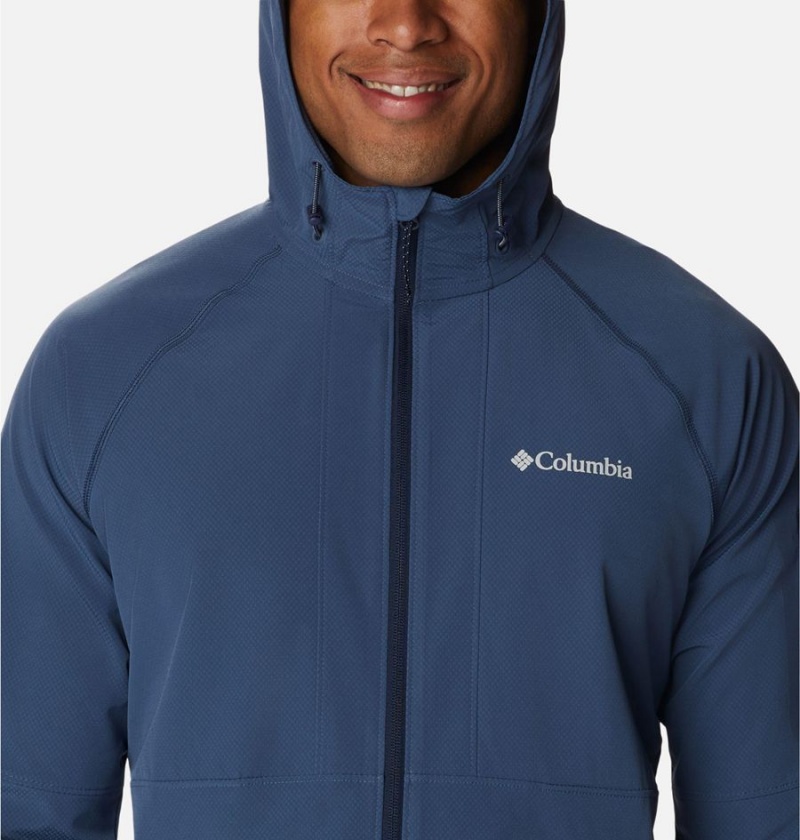 Blue Columbia Tall Heights Hooded Men's Softshell Jackets | 61089TPHO