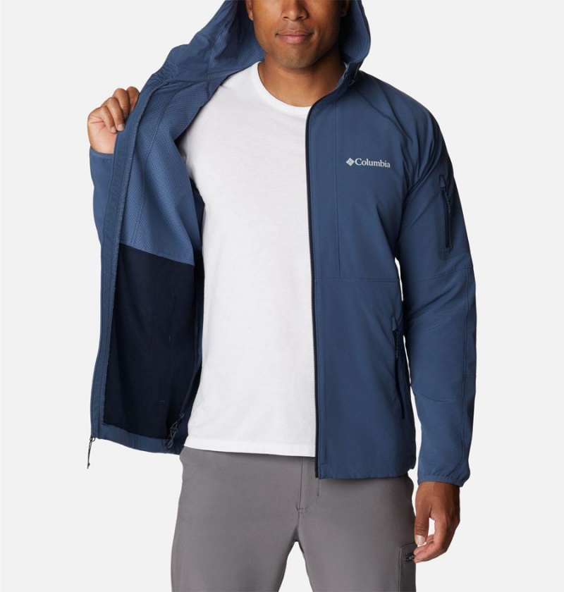 Blue Columbia Tall Heights Hooded Men's Softshell Jackets | 61089TPHO