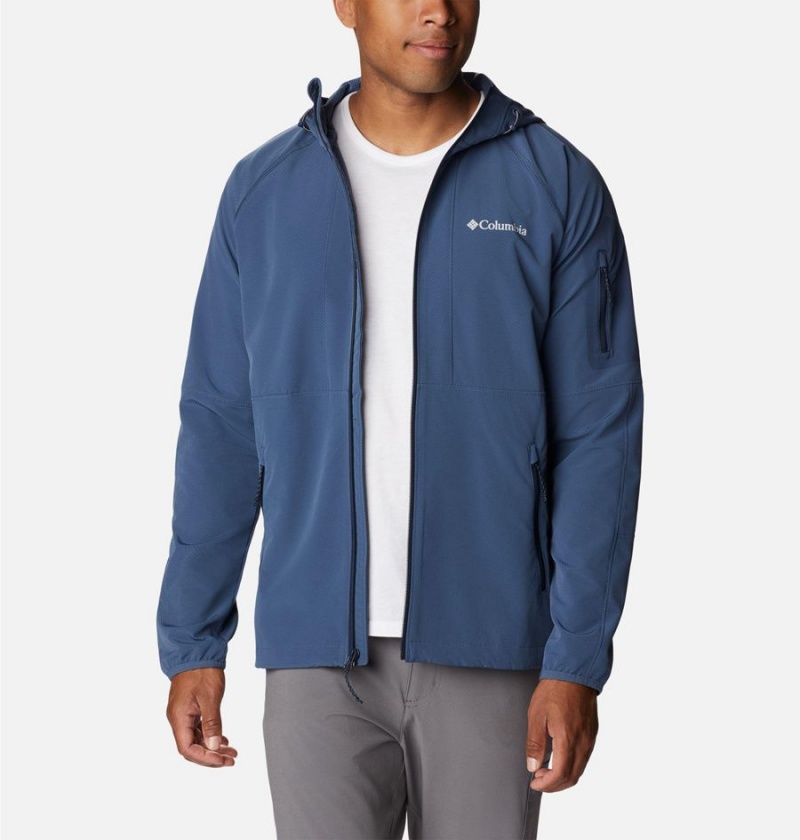 Blue Columbia Tall Heights Hooded Men's Softshell Jackets | 61089TPHO