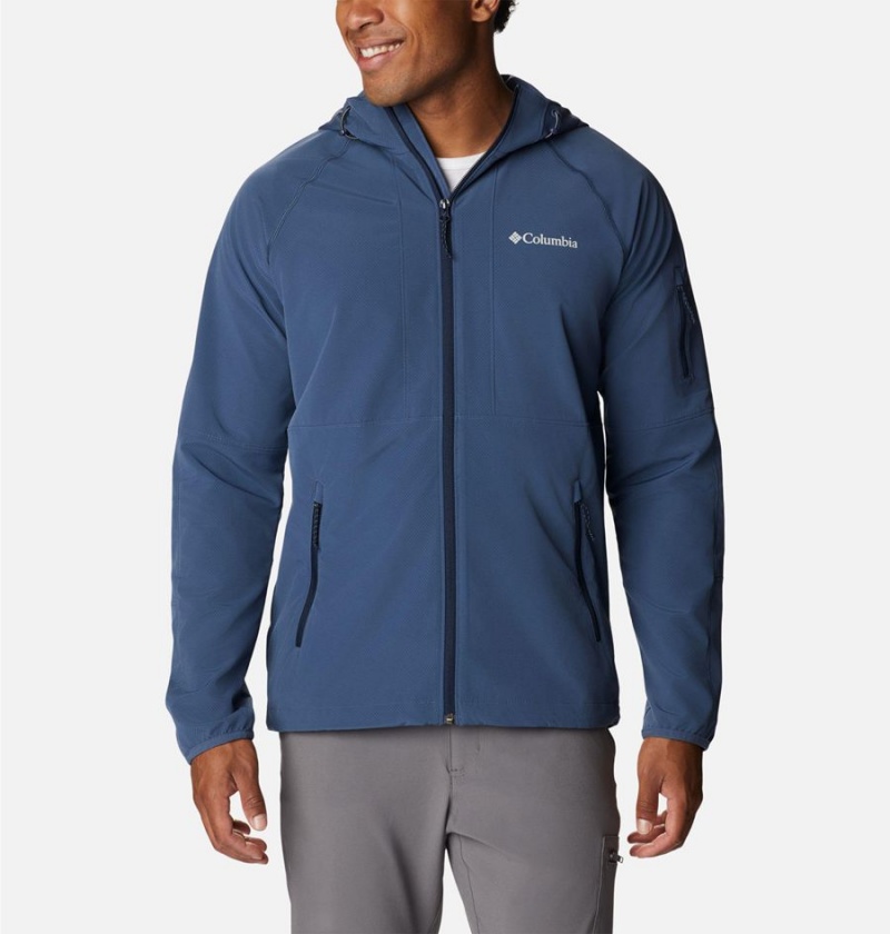 Blue Columbia Tall Heights Hooded Men\'s Softshell Jackets | 61089TPHO