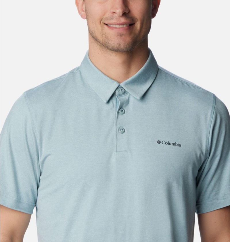 Blue Columbia Tech Trail Men's Polo Shirt | 82369AUFP