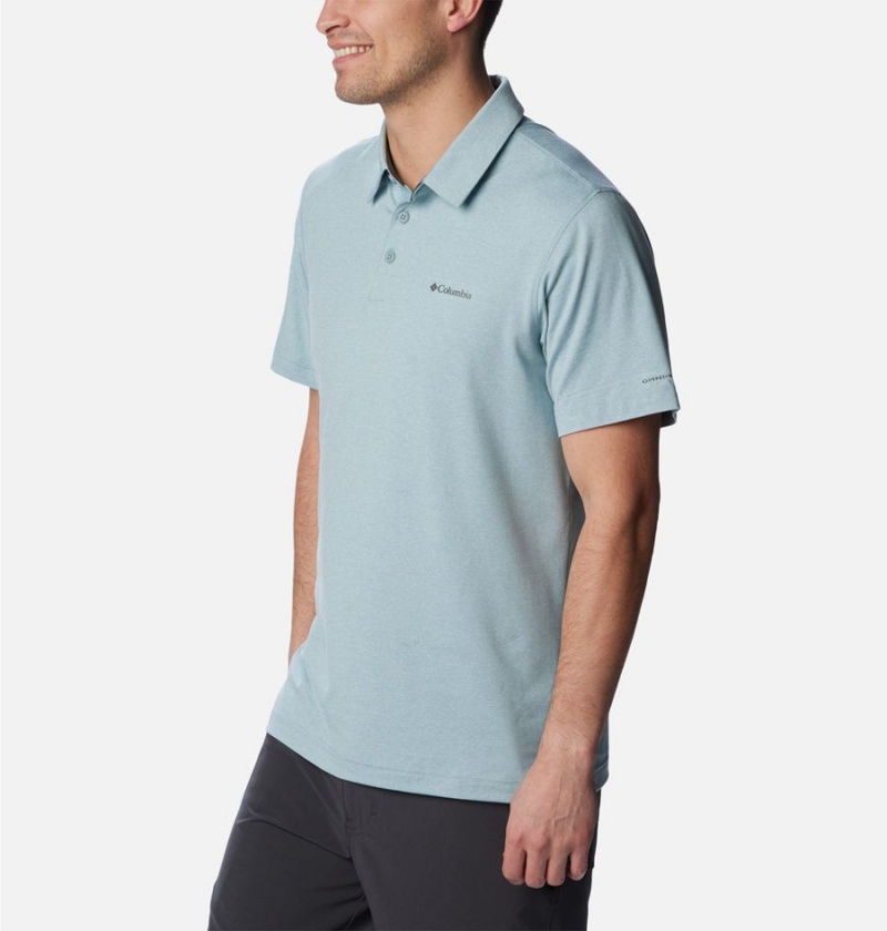 Blue Columbia Tech Trail Men's Polo Shirt | 82369AUFP