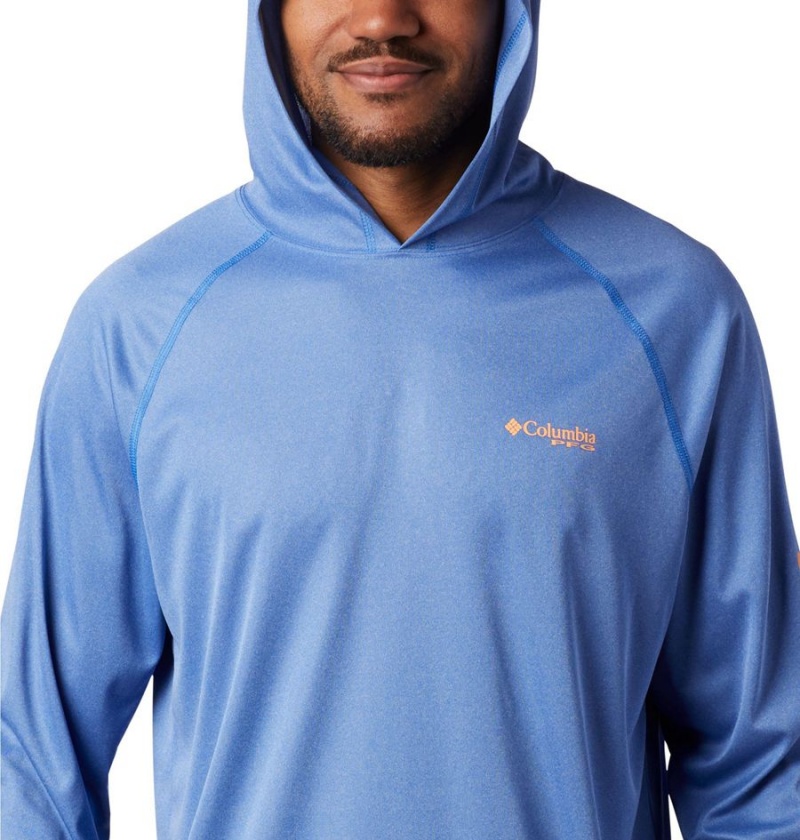 Blue Columbia Terminal Tackle Heather Men's Hoodie | 73489HVDJ