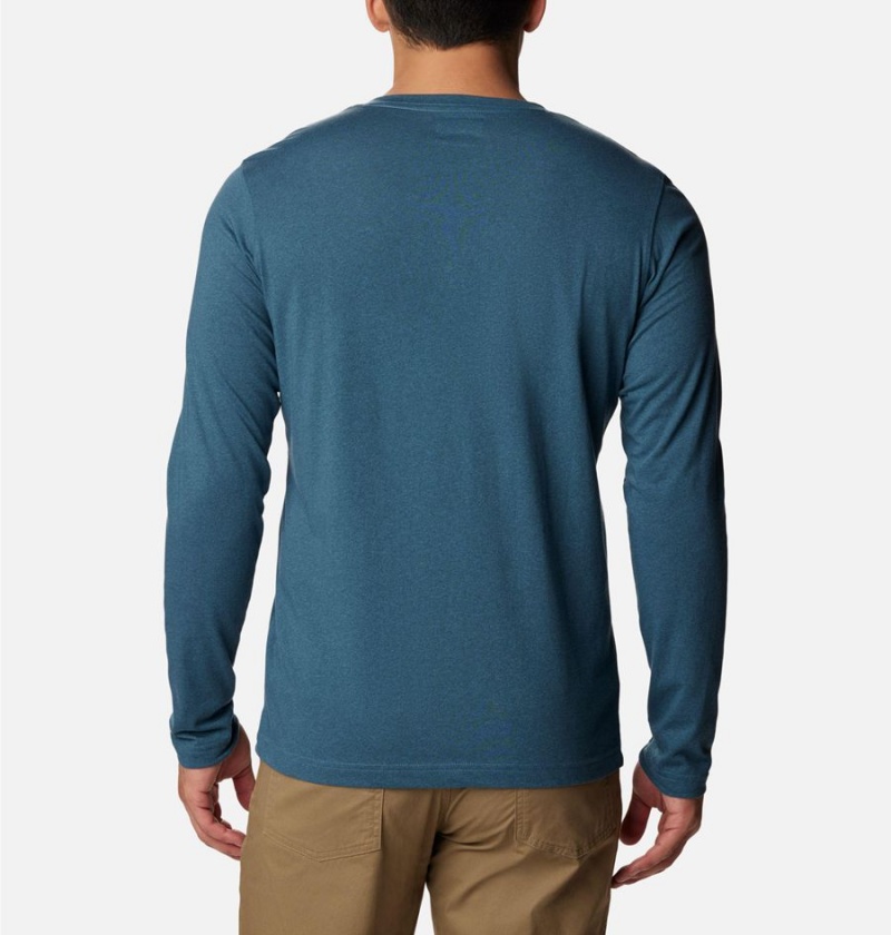 Blue Columbia Thistletown Hills Henley Men's T-Shirt | 28036GTND