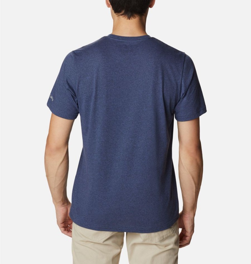 Blue Columbia Thistletown Hills Pocket Men's T-Shirt | 78094ABQF