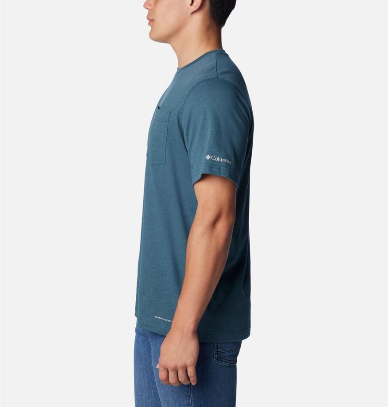 Blue Columbia Thistletown Hills Pocket Men's T-Shirt | 56903GHLU