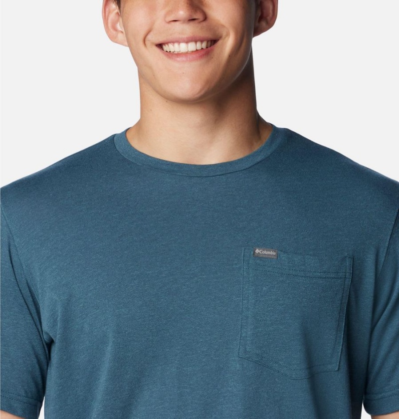 Blue Columbia Thistletown Hills Pocket Men's T-Shirt | 56903GHLU