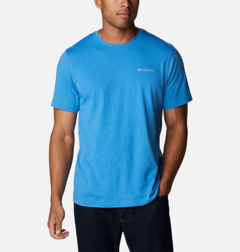 Blue Columbia Thistletown Hills Short Sleeve Men\'s T-Shirt | 35079SQDO