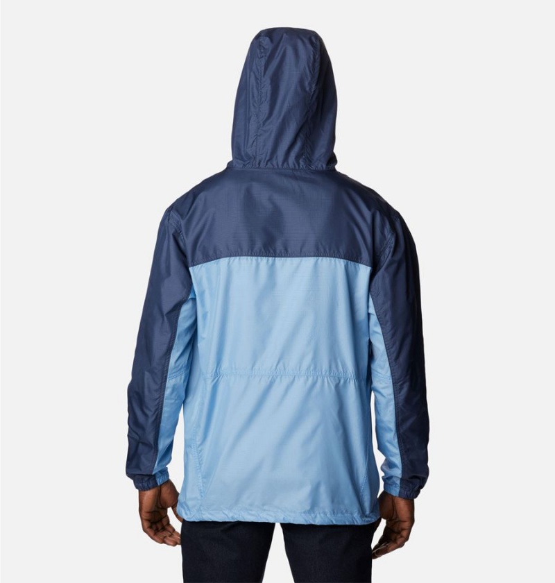 Blue Columbia Trail Traveler Men's Windbreaker | 74695PIOU