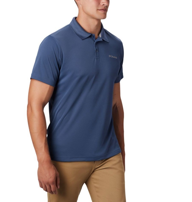 Blue Columbia Utilizer Men's Polo Shirt | 70965IERF