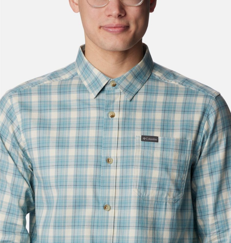 Blue Columbia Vapor Ridge III Long Sleeve Men's Shirt | 78435OAMR