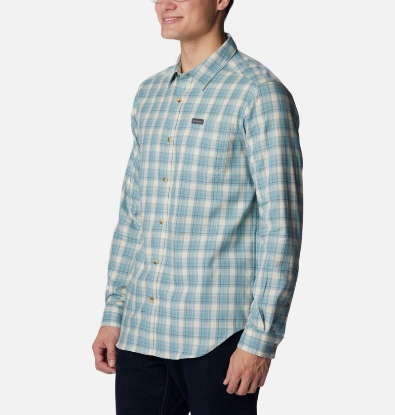 Blue Columbia Vapor Ridge III Long Sleeve Men's Shirt | 78435OAMR