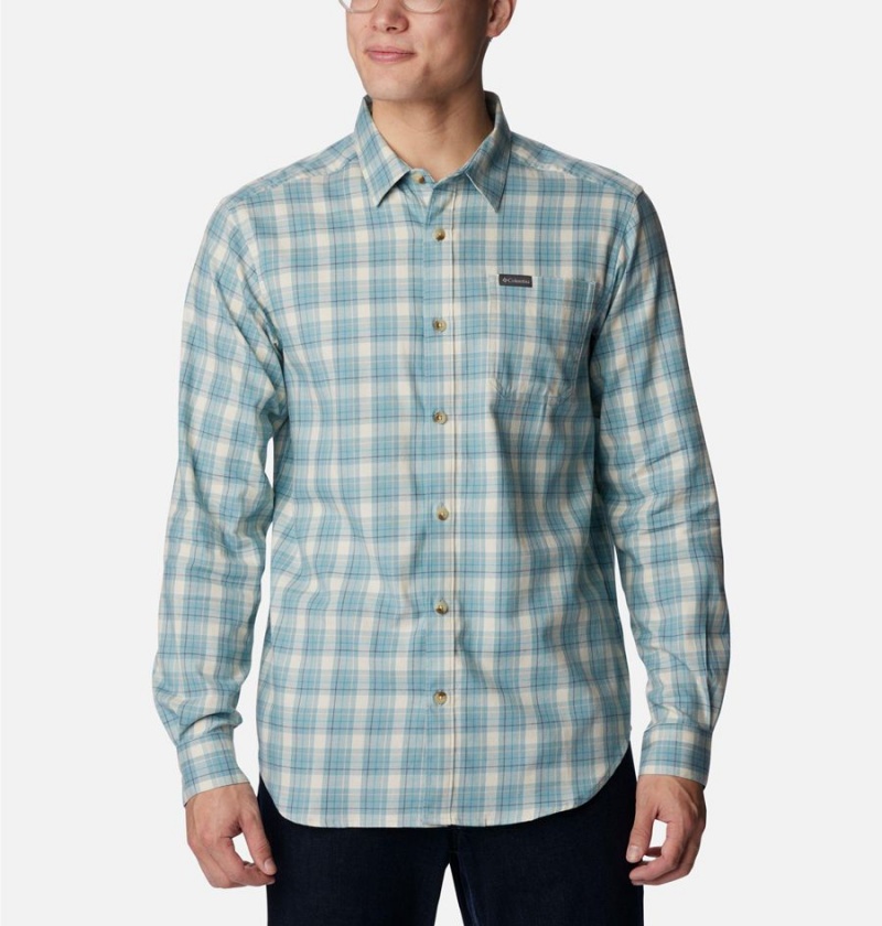 Blue Columbia Vapor Ridge III Long Sleeve Men\'s Shirt | 78435OAMR