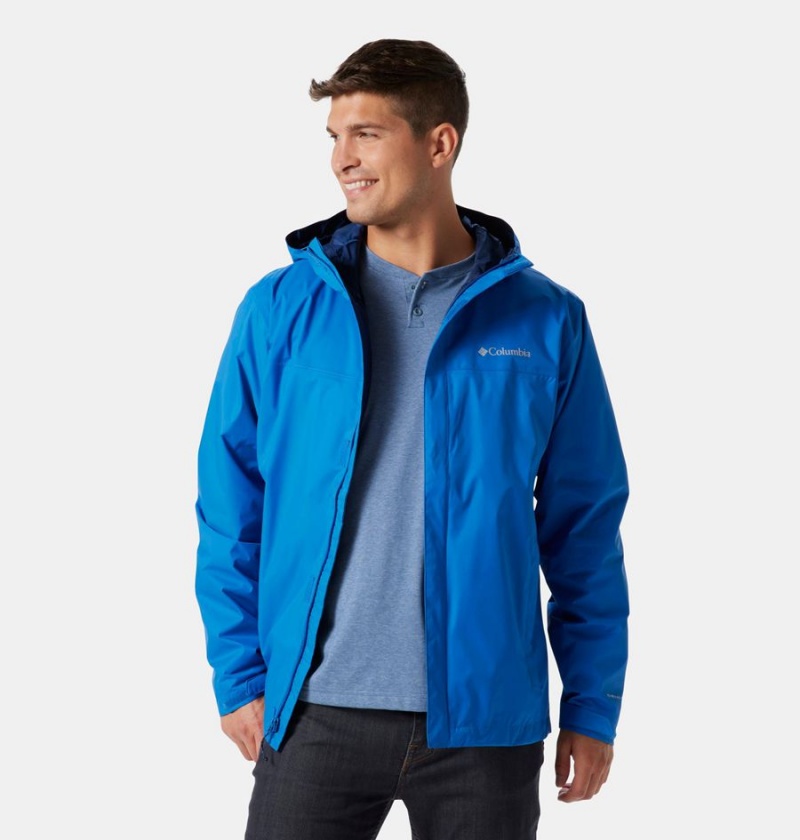 Blue Columbia Watertight II Men's Rain Jacket | 83927GMSJ