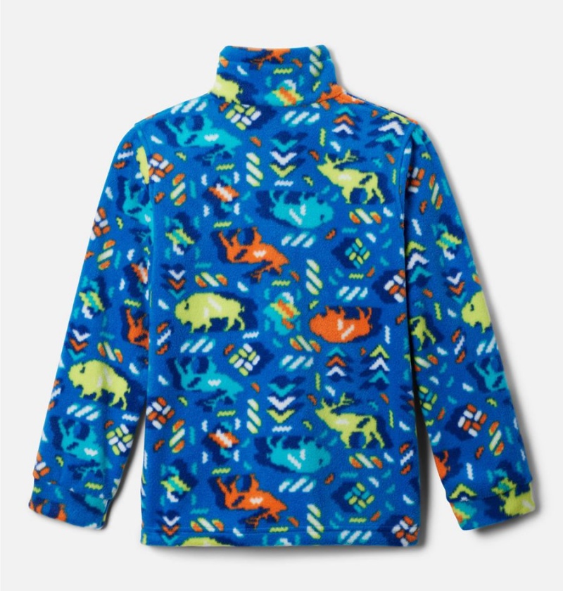 Blue Columbia Zing III Printed Fleece Kids' Jacket | 54678YSUK