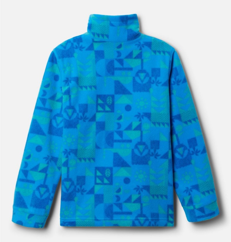 Blue Columbia Zing III Printed Fleece Kids' Jacket | 53017ZAVW