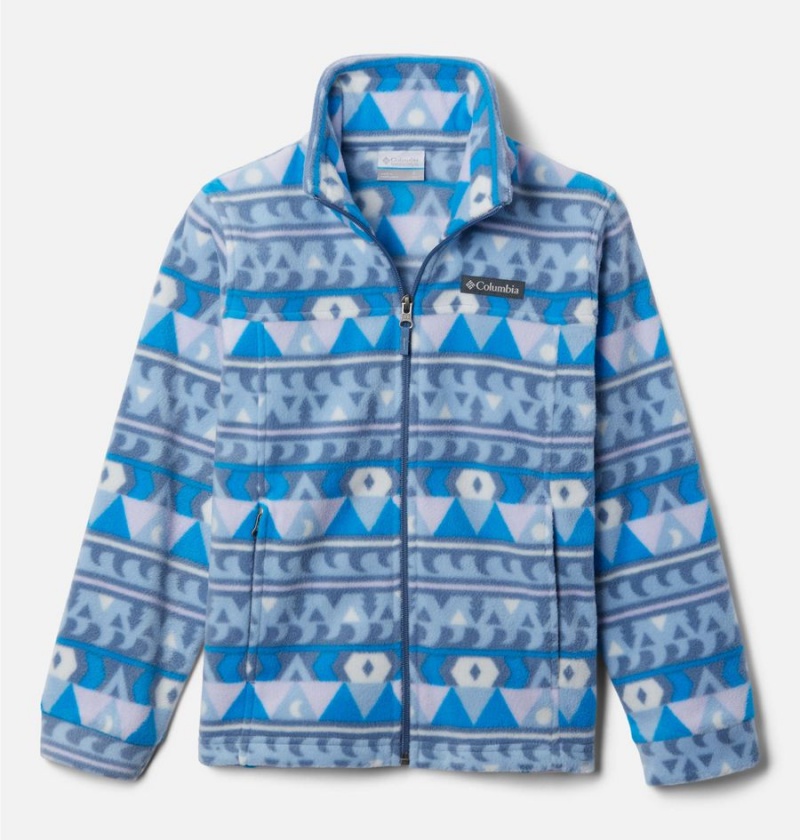 Blue Columbia Zing III Printed Fleece Kids\' Jacket | 54819TFUZ