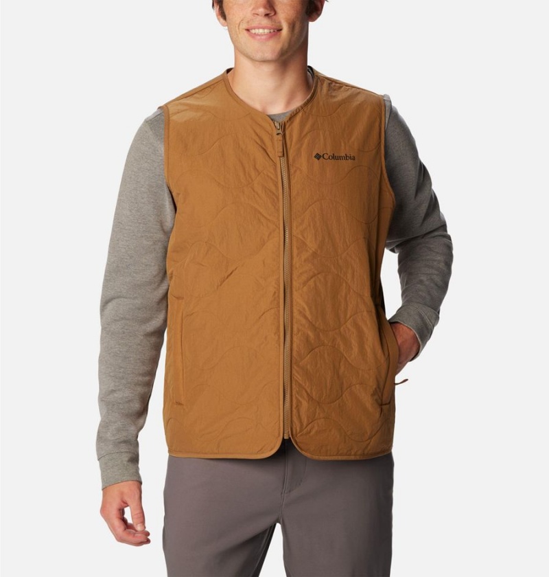 Brown Columbia Birchwood Men\'s Vest | 91436ZGNJ