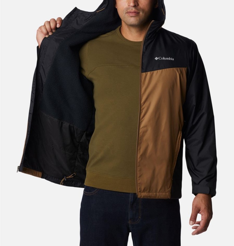 Brown Columbia Glennaker Sherpa Lined Men's Rain Jacket | 21046XLJR