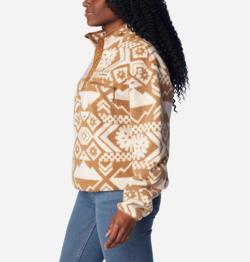 Brown Columbia Helvetia Cropped Half Snap Fleece Women's Pullover | 52687QGNL