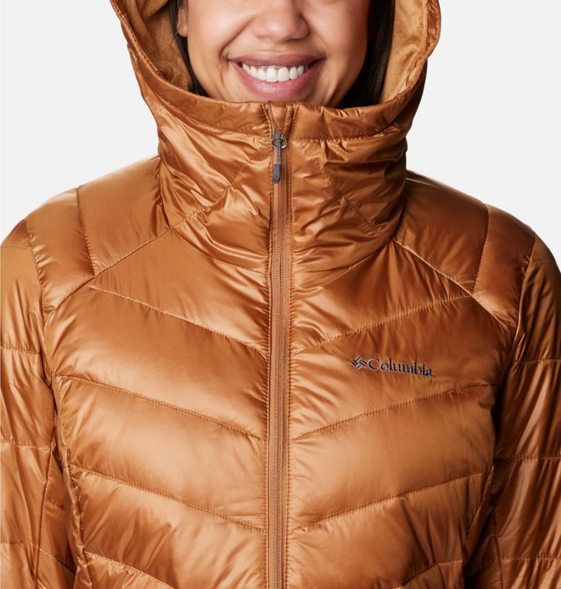 Brown Columbia Joy Peak Mid Insulated Hooded Women's Puffer Jacket | 28340VXWQ