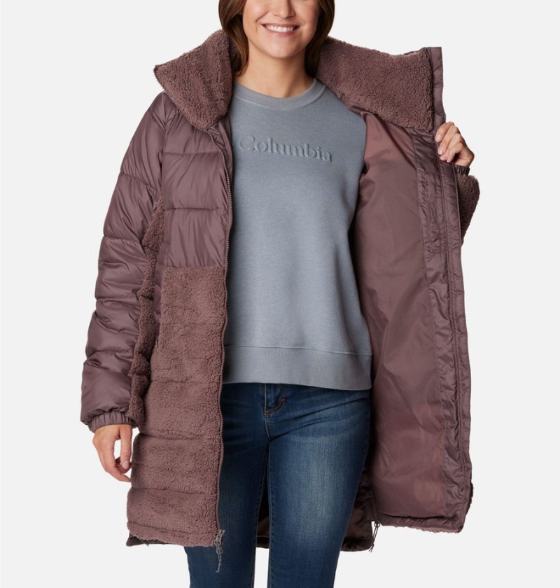 Brown Columbia Leadbetter Point Long Women's Puffer Jacket | 24091HOMD