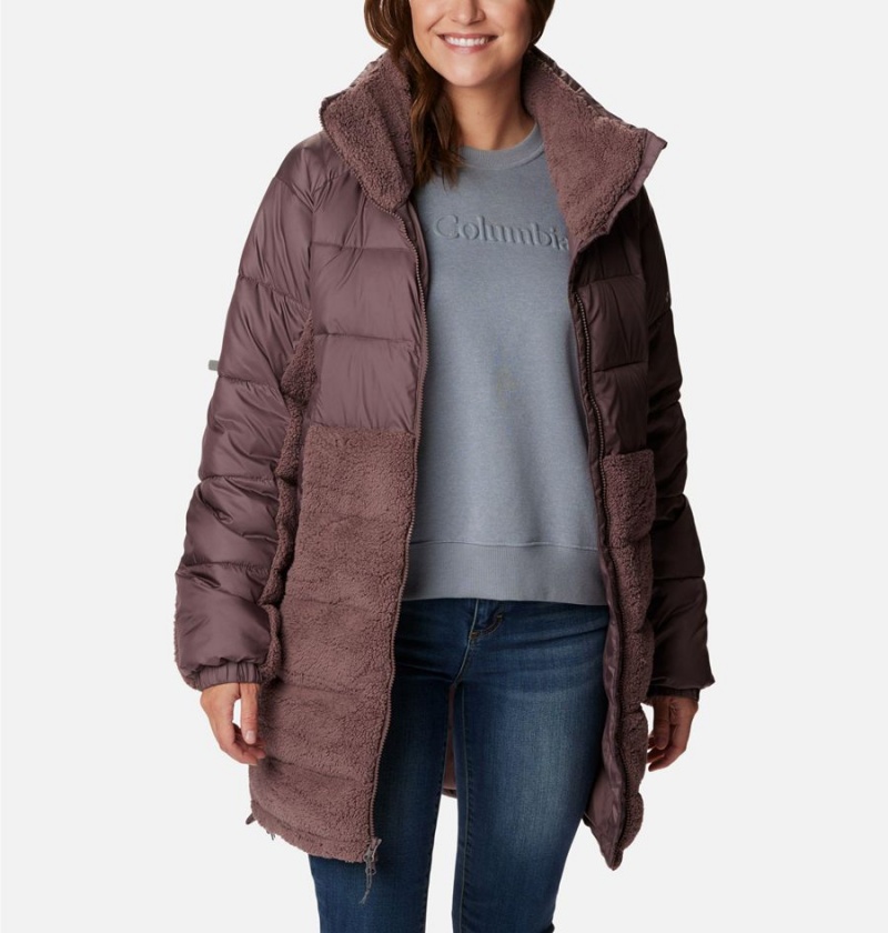 Brown Columbia Leadbetter Point Long Women's Puffer Jacket | 24091HOMD