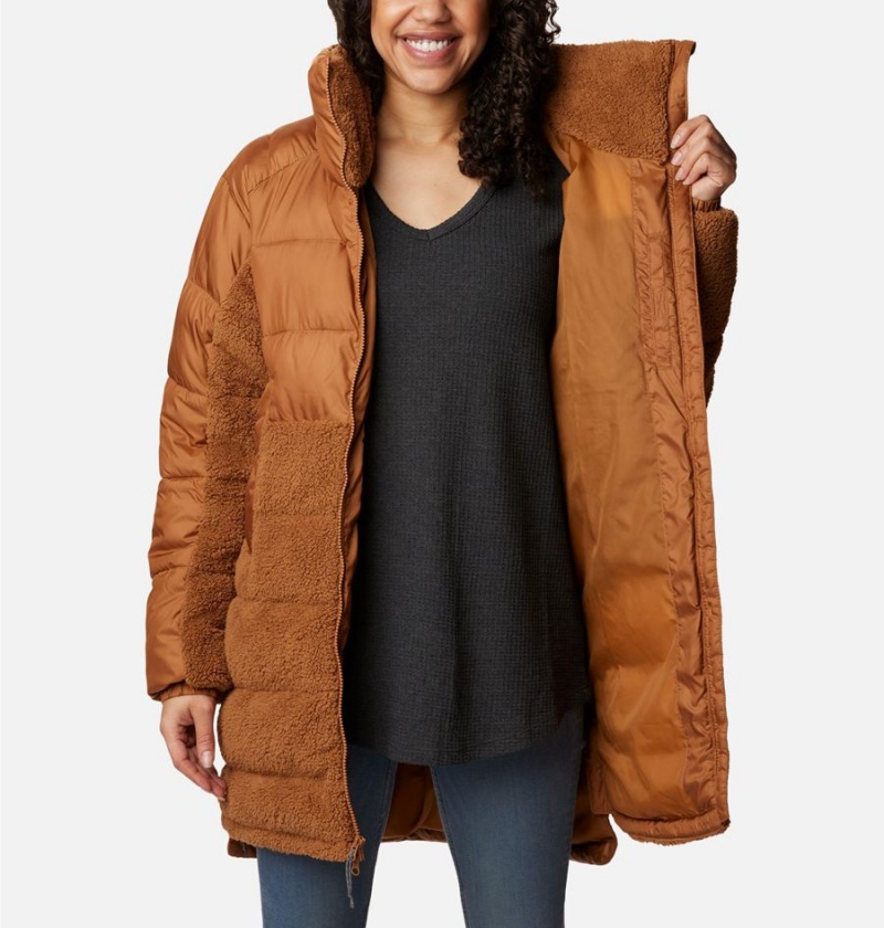 Brown Columbia Leadbetter Point Long Women's Puffer Jacket | 80321XLMC