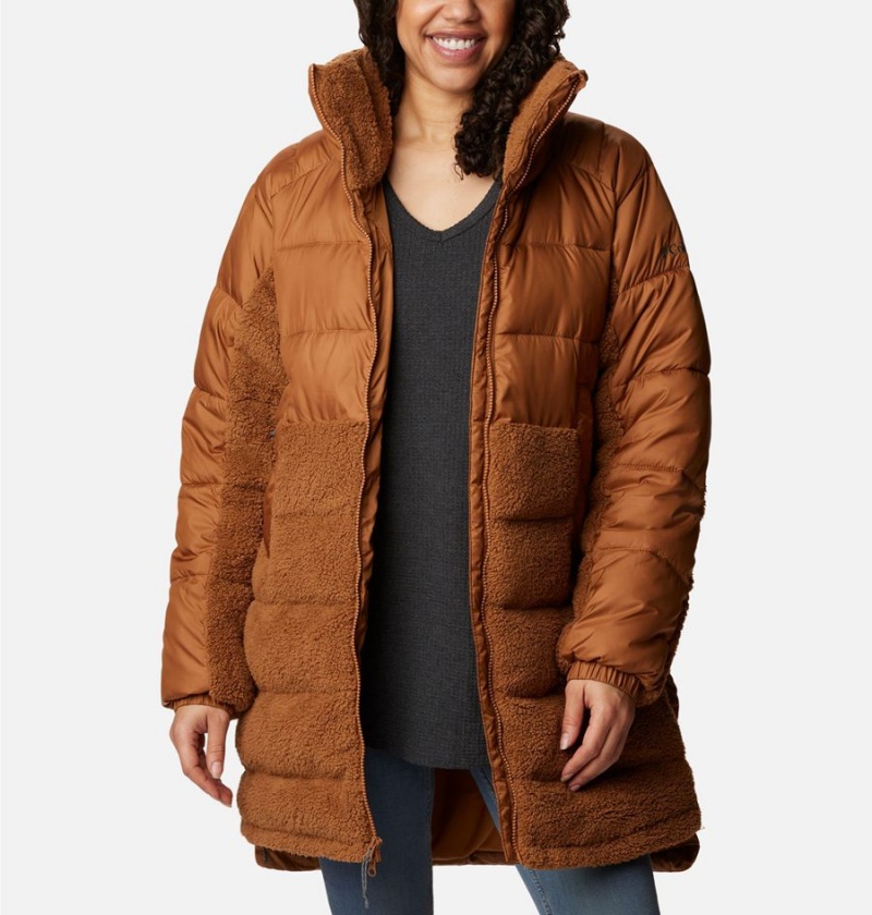 Brown Columbia Leadbetter Point Long Women's Puffer Jacket | 80321XLMC