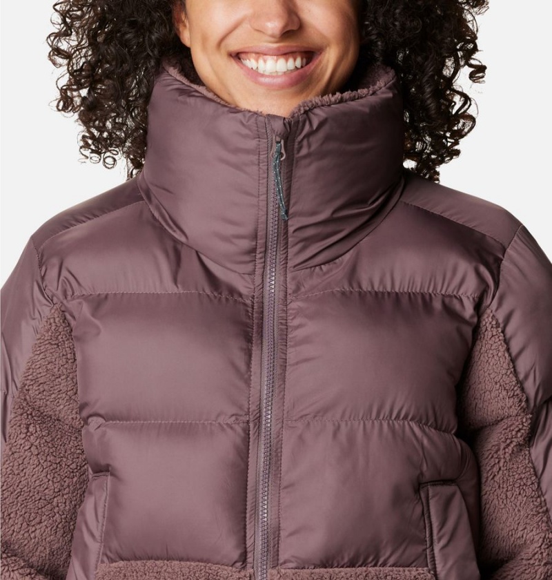 Brown Columbia Leadbetter Point Sherpa Hybrid Women's Puffer Jacket | 26809AKML