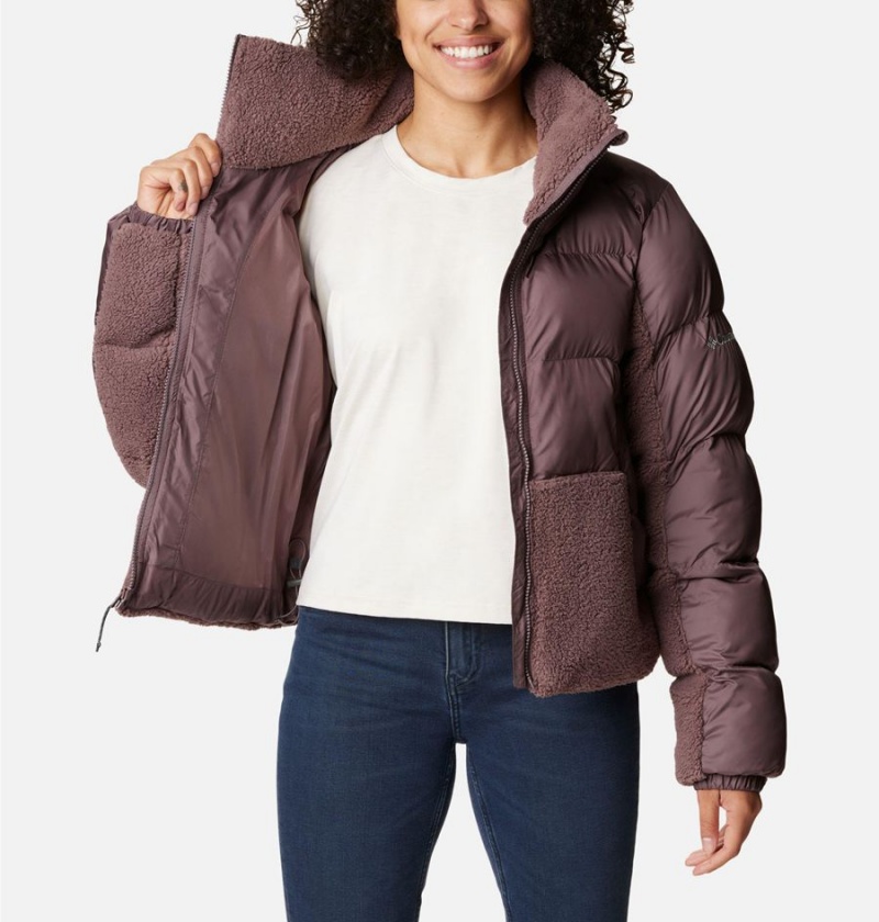 Brown Columbia Leadbetter Point Sherpa Hybrid Women's Puffer Jacket | 26809AKML