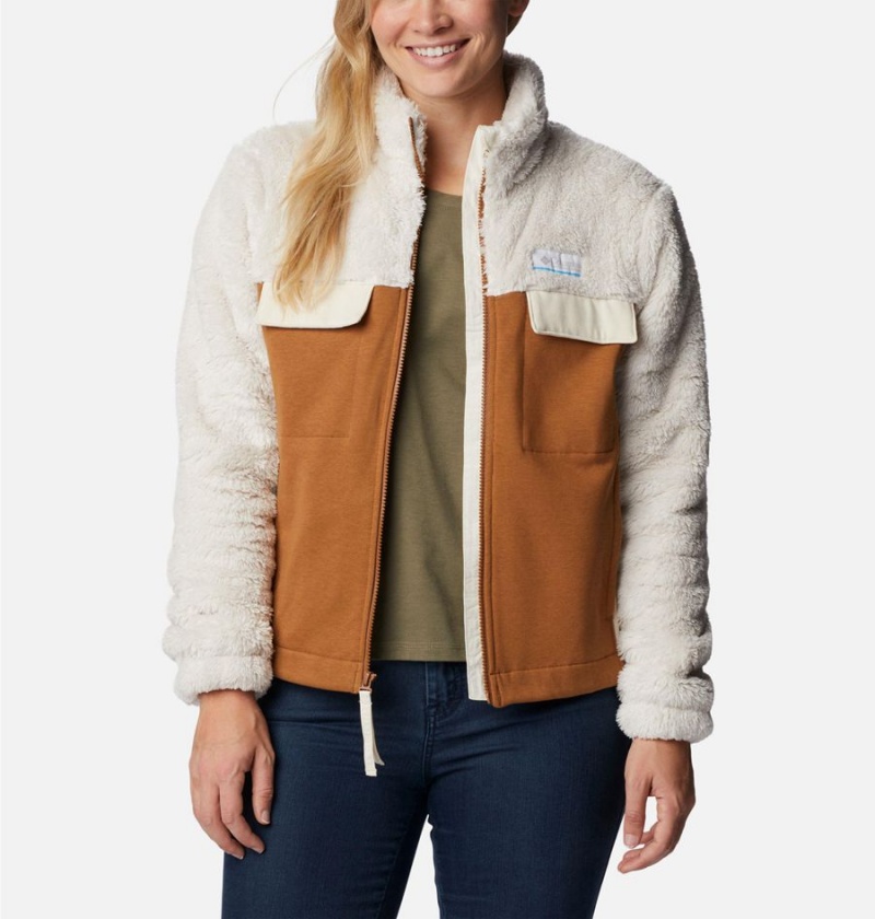 Brown Columbia Lodge Hybrid Sherpa Full Zip Women's Fleece Jacket | 93480LOPU