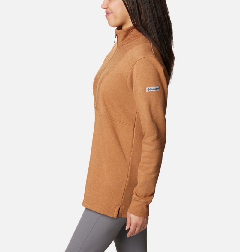 Brown Columbia Lodge Quilted Quarter Zip Tunic Women's Pullover | 35926SFRN