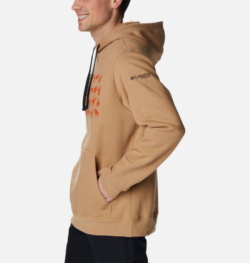 Brown Columbia PHG Game Flag II Men's Hoodie | 03461IUSA