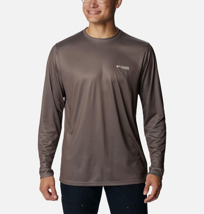 Brown Columbia PHG Terminal Shot Game Flag Long Sleeve Men's T-Shirt | 56782LEUI