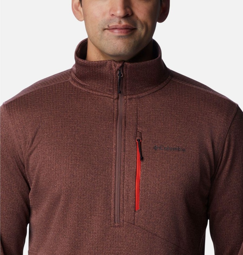 Brown Columbia Park View Fleece Half Zip Men's Pullover | 78542XJPE