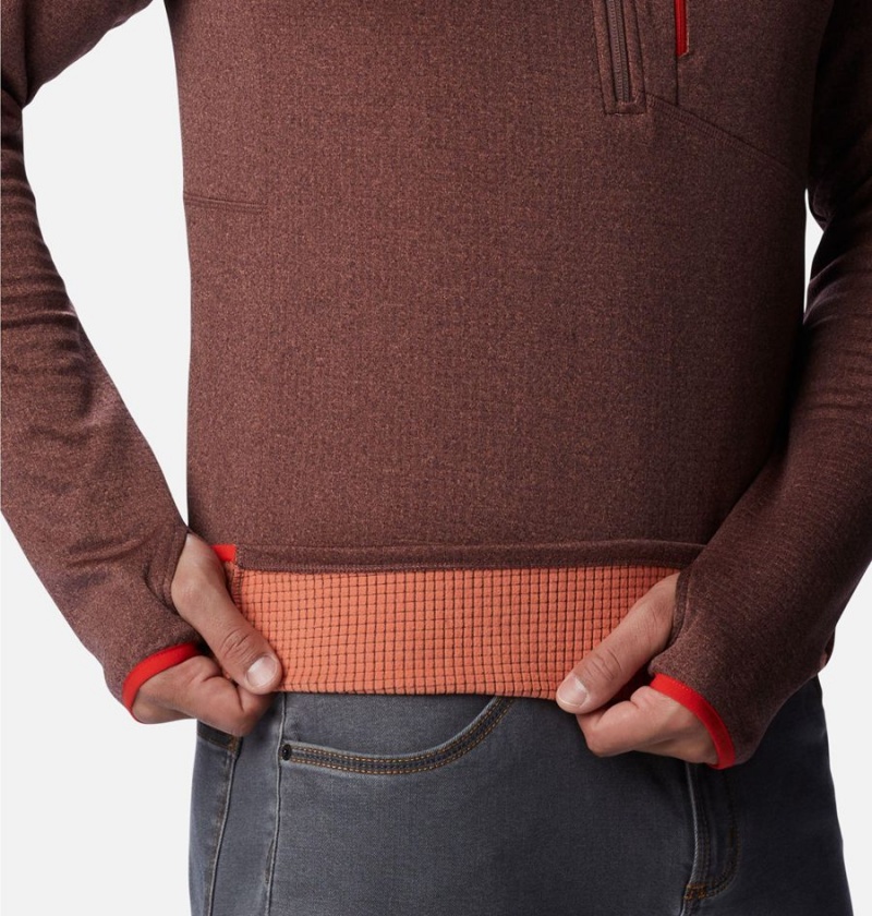 Brown Columbia Park View Fleece Half Zip Men's Pullover | 78542XJPE