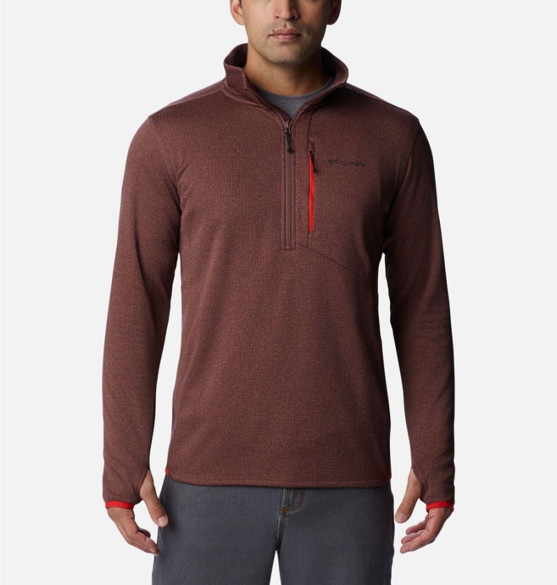 Brown Columbia Park View Fleece Half Zip Men\'s Pullover | 78542XJPE