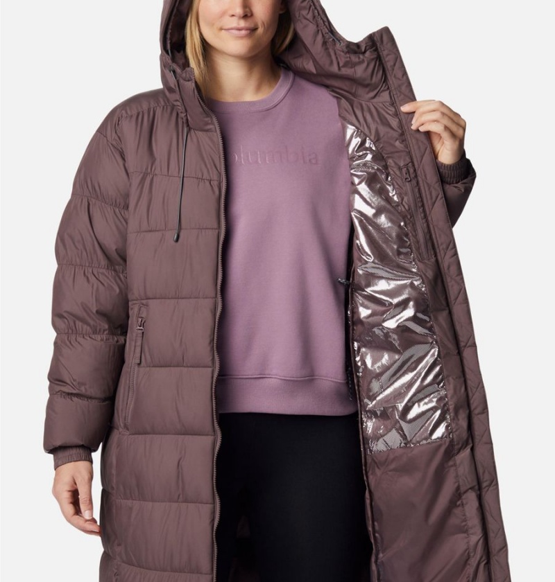 Brown Columbia Pike Lake II Long Women's Puffer Jacket | 19820JCNR