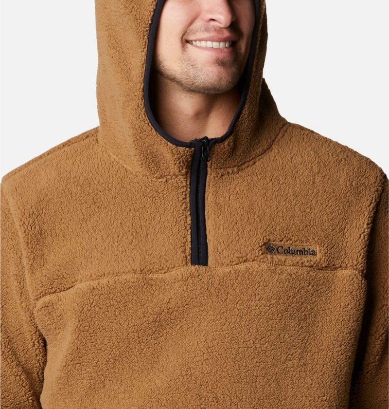 Brown Columbia Rugged Ridge III Sherpa Pullover Men's Hoodie | 82457VIYA