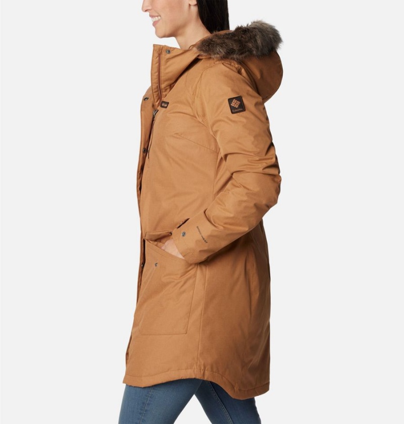 Brown Columbia Suttle Mountain Long Insulated Women's Coats | 68702CLNV