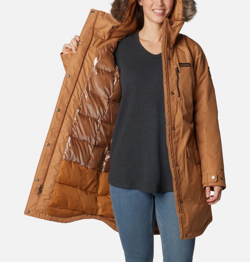 Brown Columbia Suttle Mountain Long Insulated Women's Coats | 68702CLNV