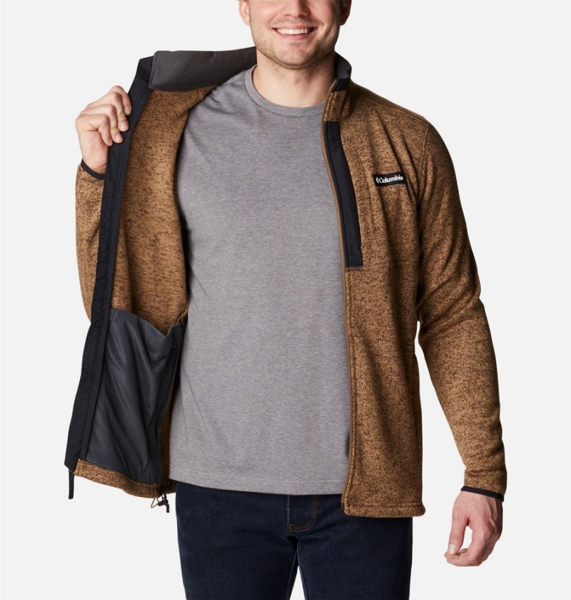 Brown Columbia Sweater Weather Full Zip Men's Fleece Jacket | 59786DRUN