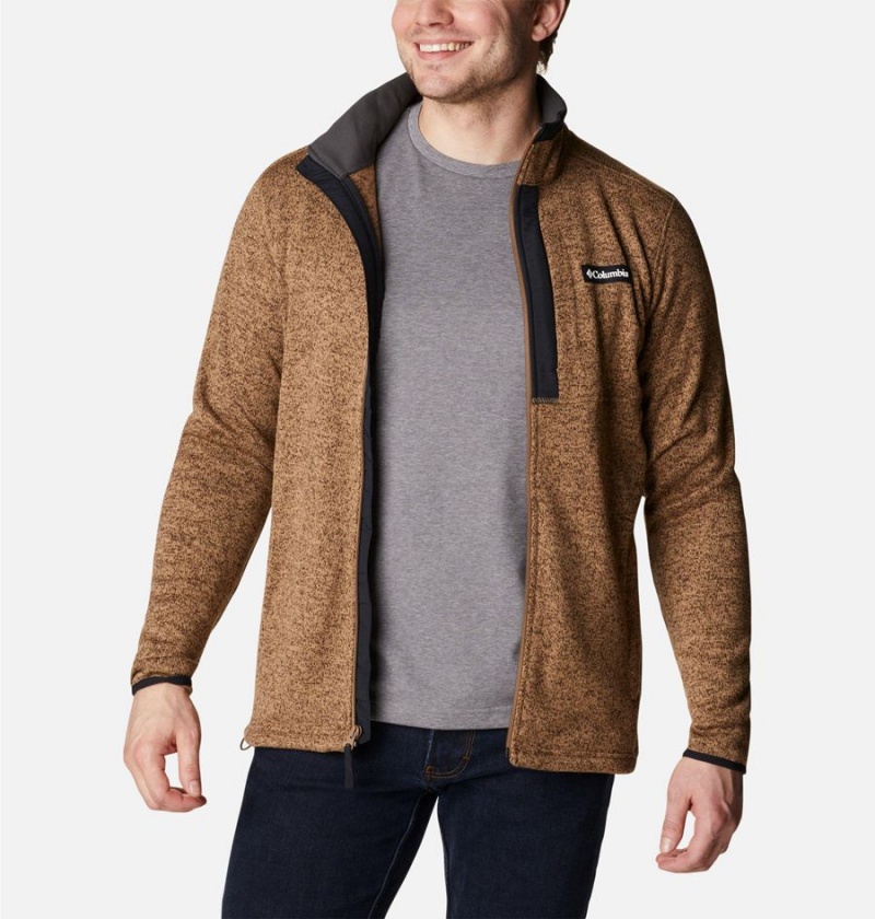 Brown Columbia Sweater Weather Full Zip Men's Fleece Jacket | 59786DRUN