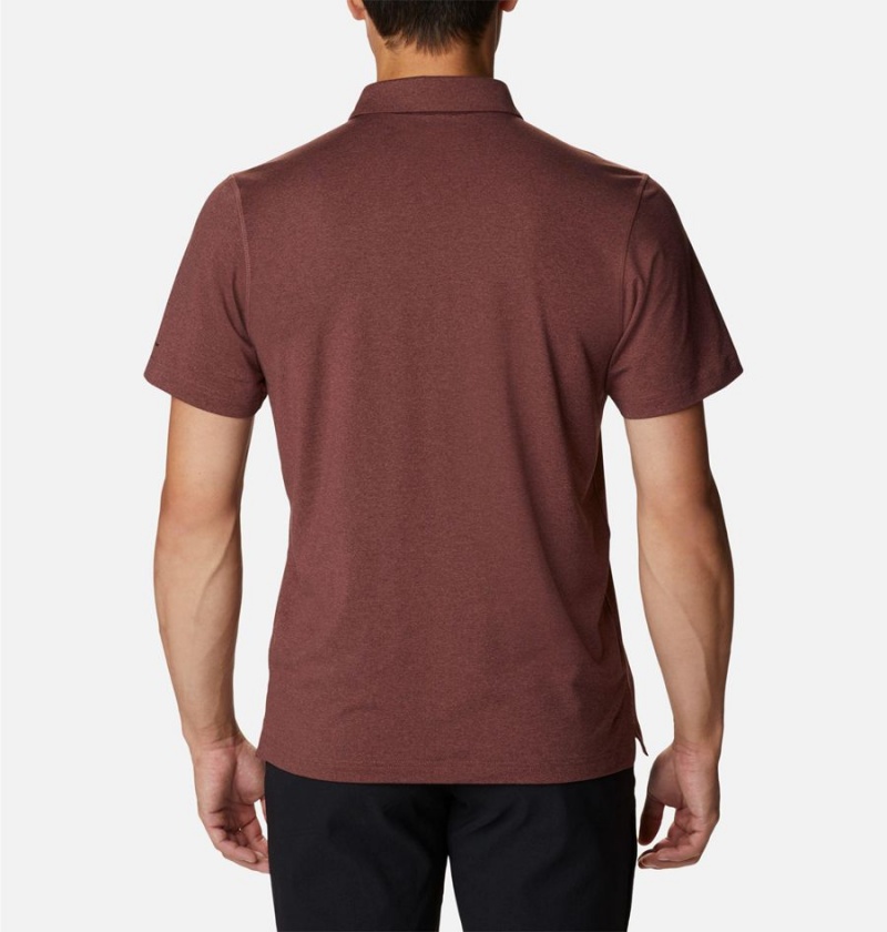 Brown Columbia Tech Trail Men's Polo Shirt | 25138WDNT