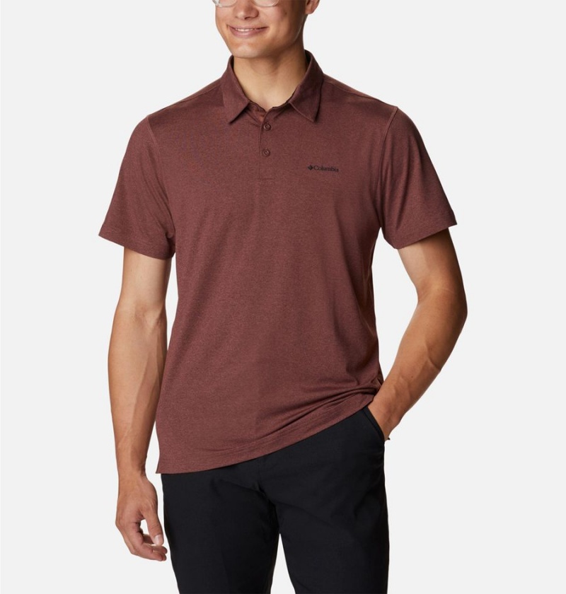 Brown Columbia Tech Trail Men's Polo Shirt | 25138WDNT